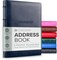 Gallery Leather Large Address Book with Alphabetical Tabs up to 480 records, Leather Notebook Hardcover, Telephone and Address Books - 9x7,